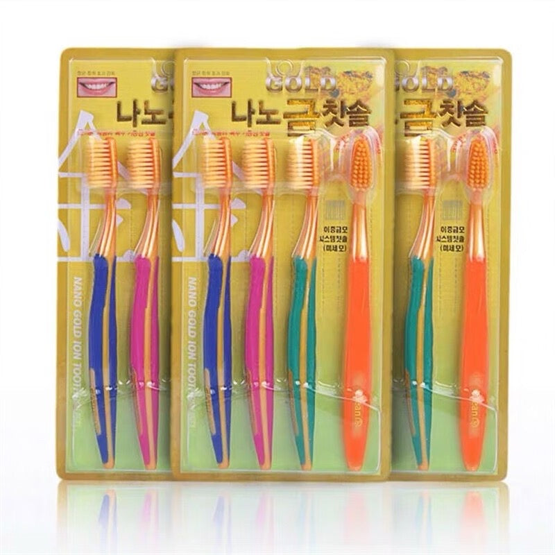 KY/🏅Imported from South Korea- NANO GOLD Soft Hair Gold Toothbrush (4 in a pack)