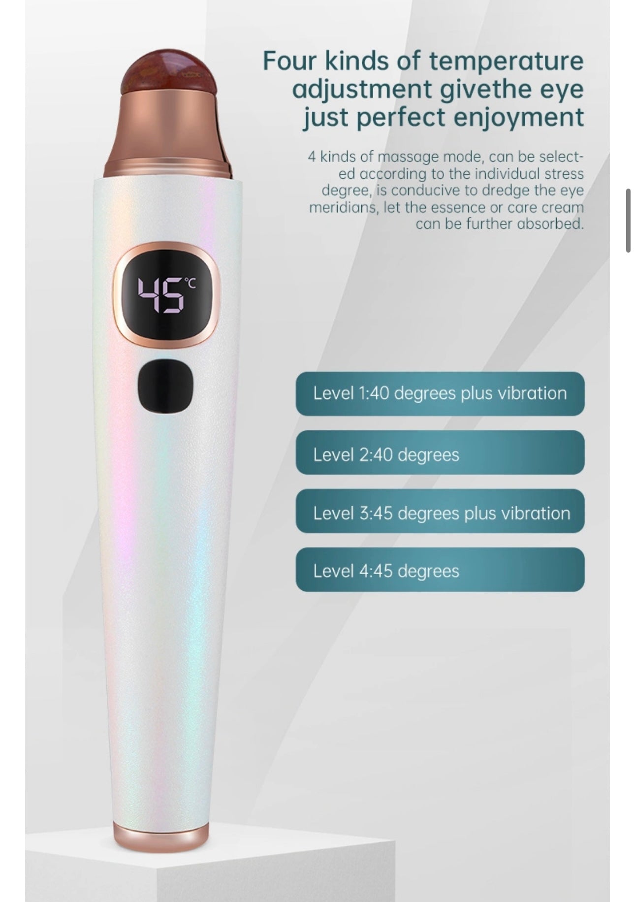 Handheld Bian Stone Eye Heat Massager with Vibrate Micro Frequency Intelligent Temperature Control ElectricEye Care Massager